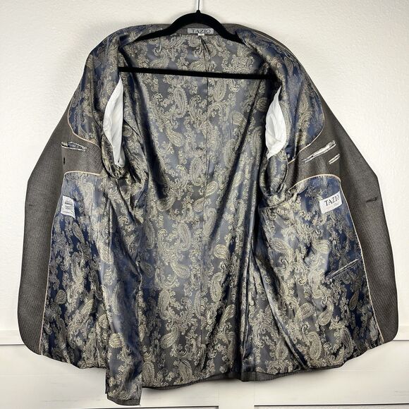 Tazio Italy Mens Light Gray Two Piece Suit Ultra Slim 46L/40 (46L/31) Wool Touch - Picture 5 of 16